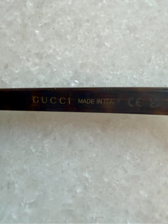 Gucci Tortoiseshell Square Sunglasses with Gold Logo - Brown Gradient Lenses main image 2